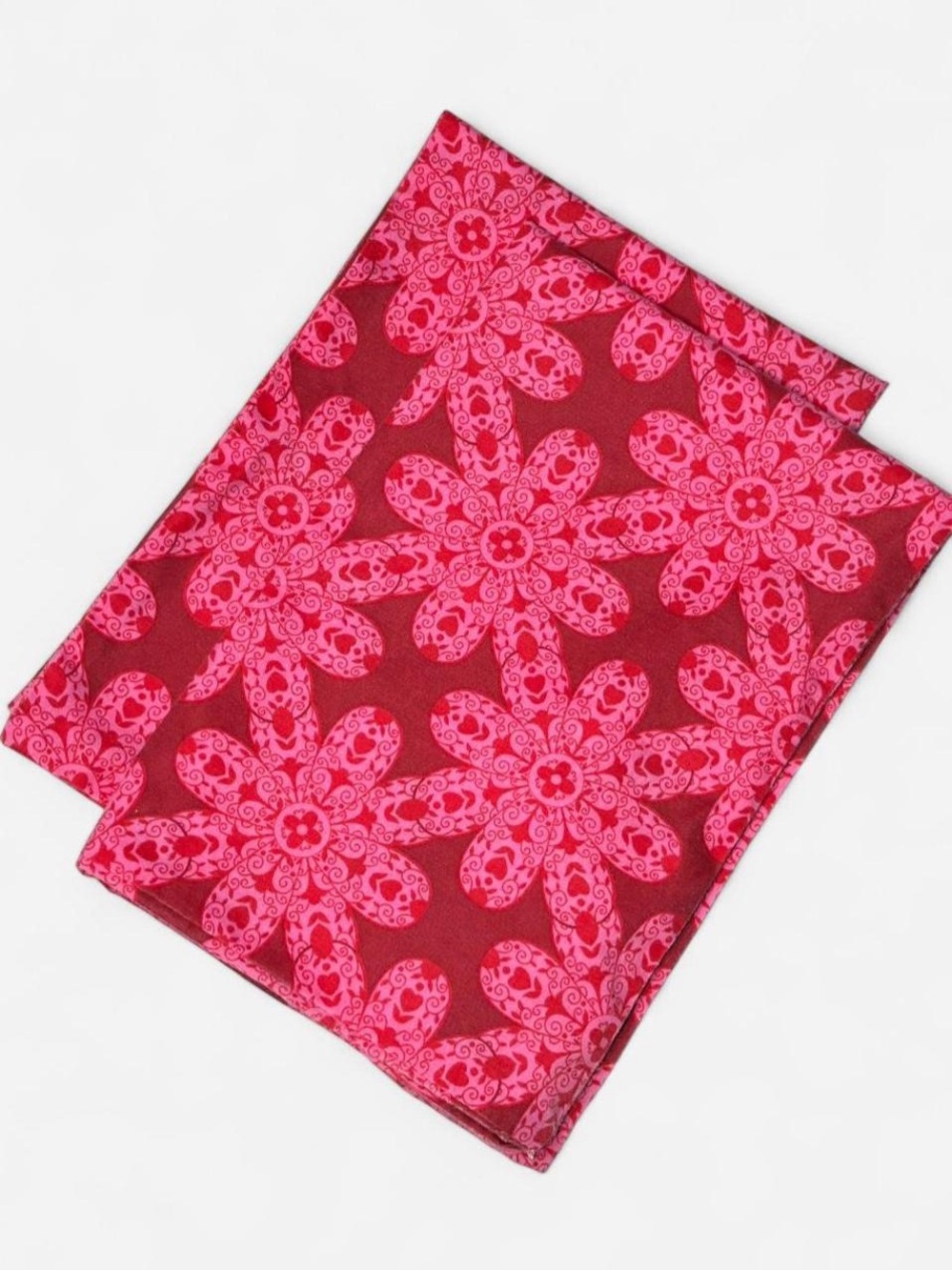 Vintage 70s Groovy Pink Pillow Cases, Set Of Two, Geometric Pattern